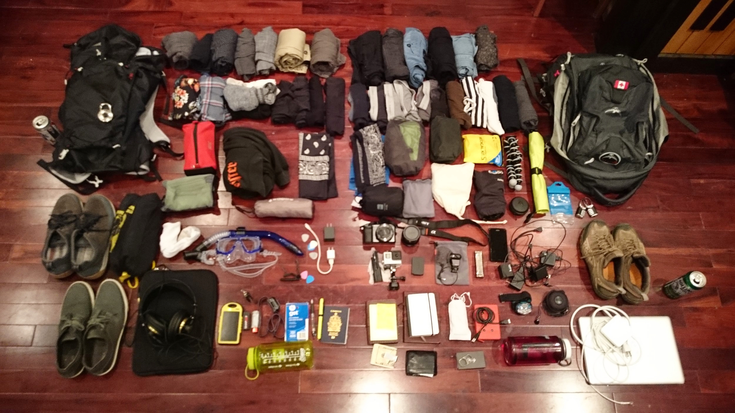 Mikes stuff on the left and mine on the right.
