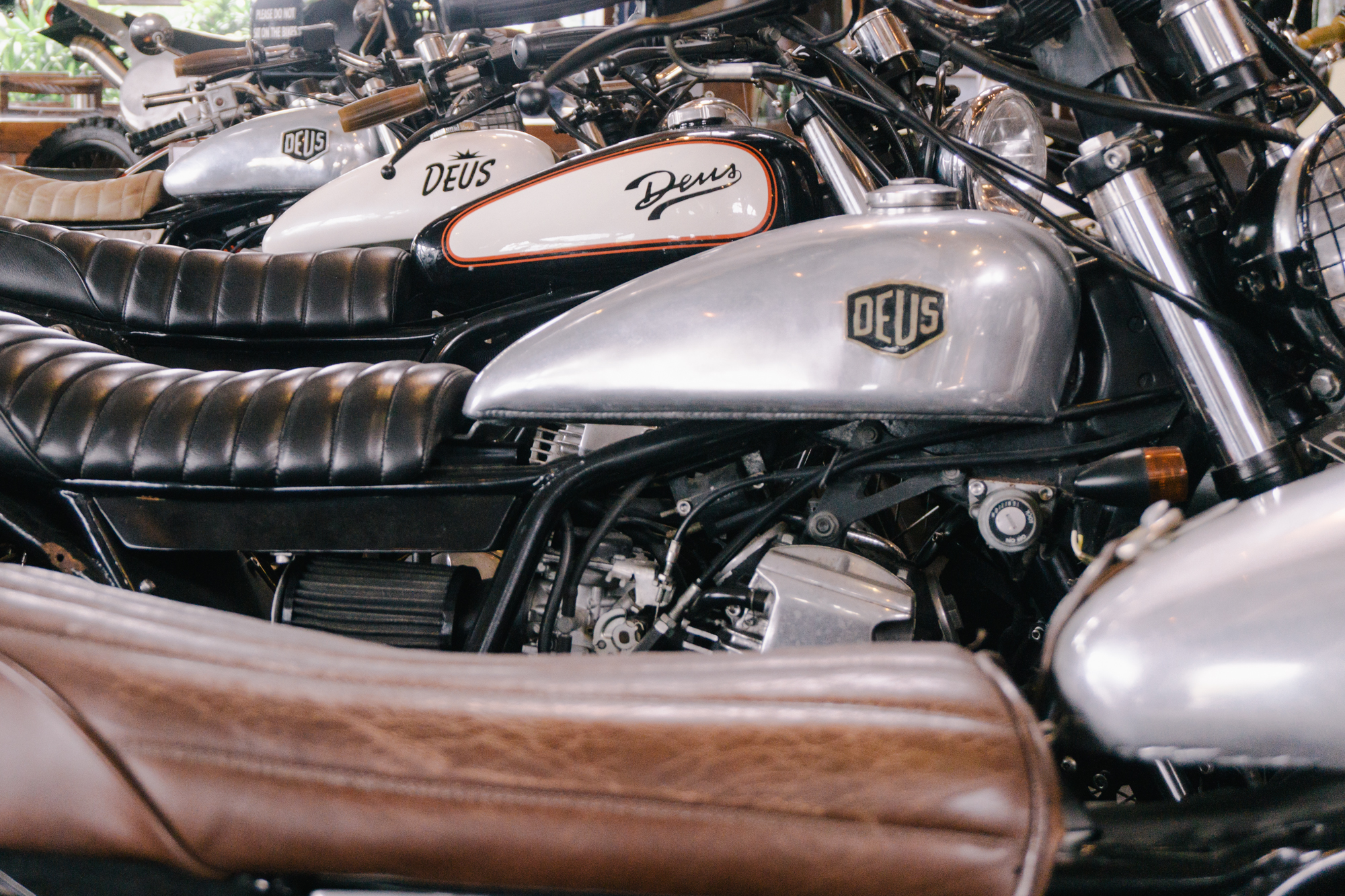 One of the most iconic, and go-to destinations in Canggu is Deus Ex Machina where the world-renowned company builds motorcycles and shapes surfboards.