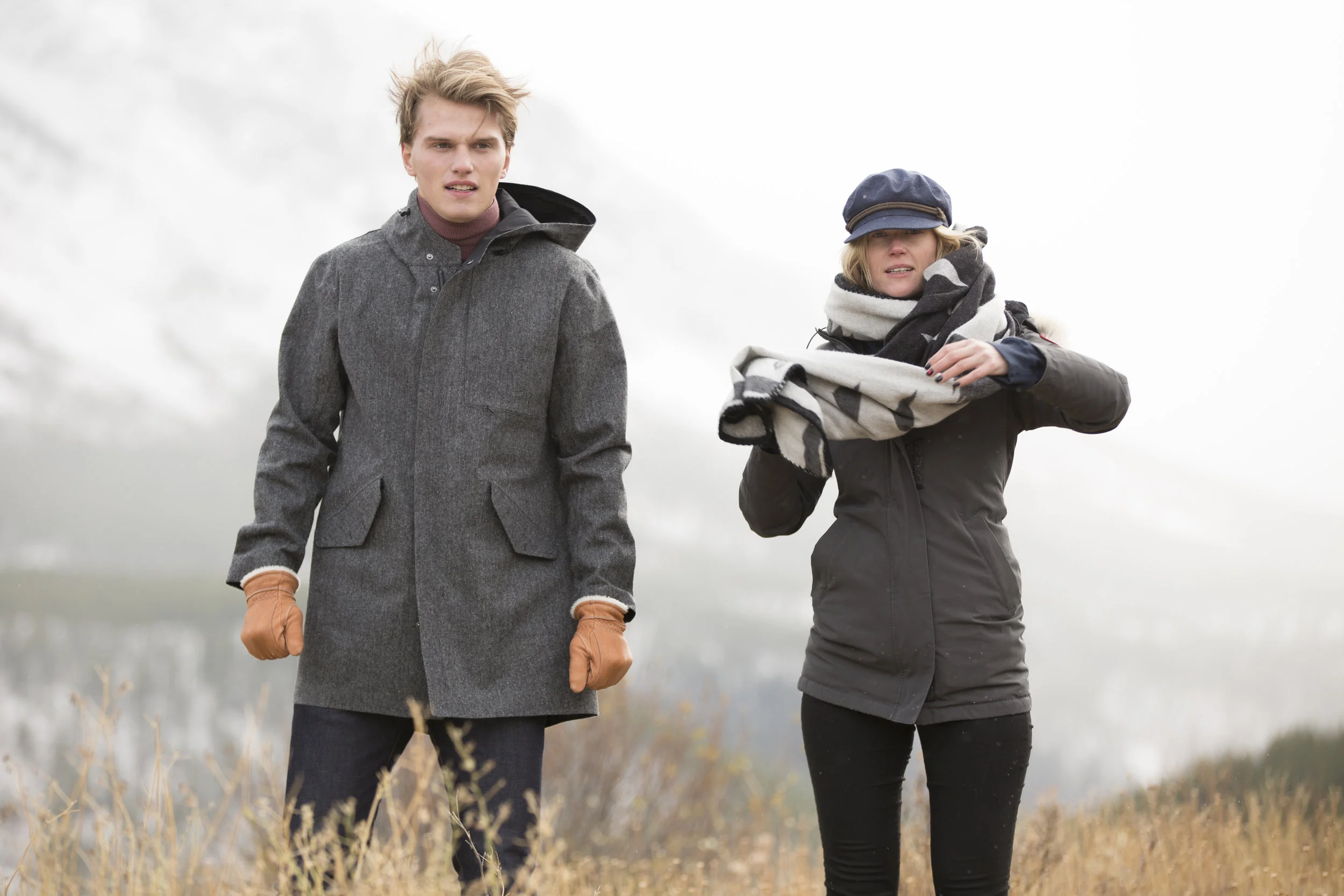 Andrew and Kim expressing how cold it actually was.