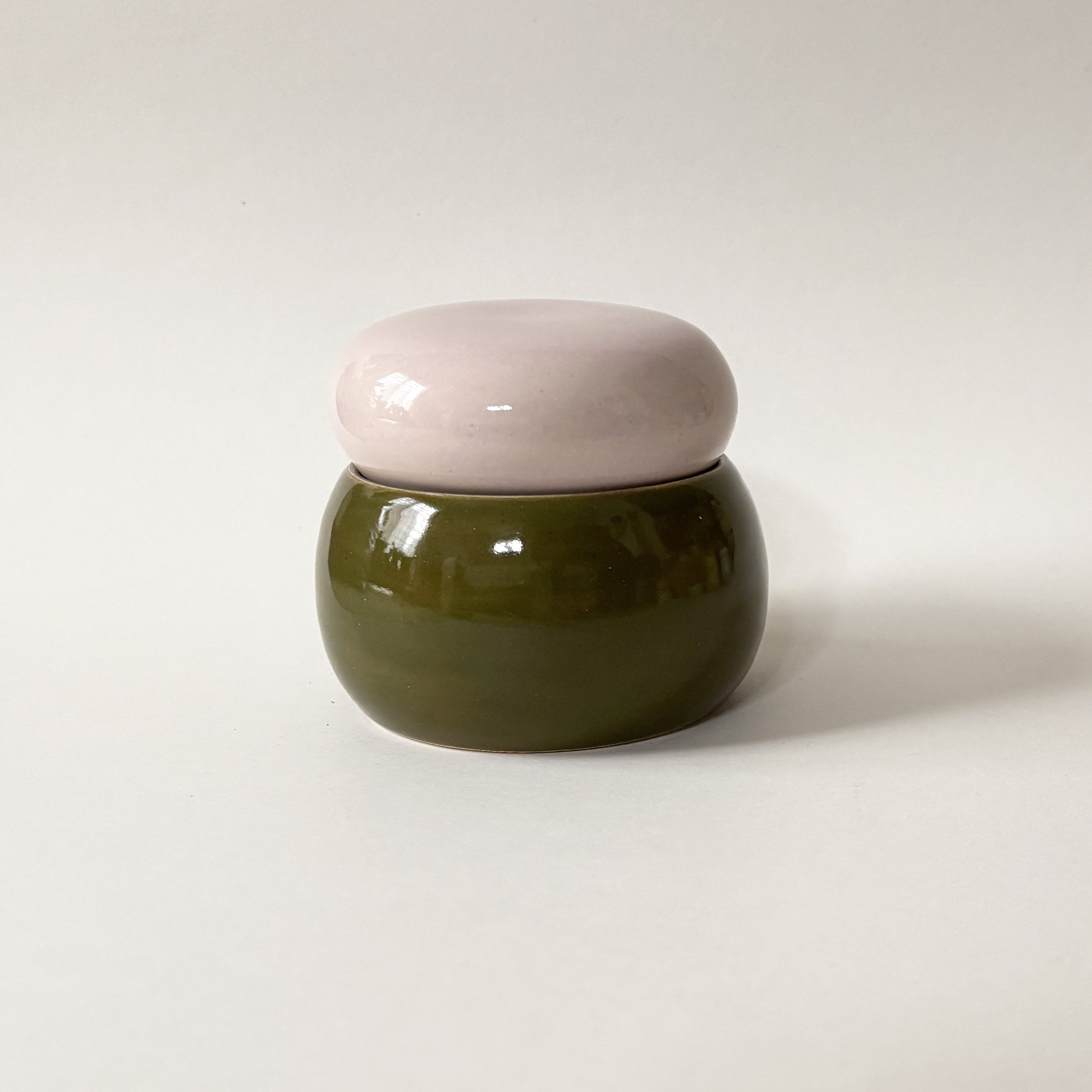 Large Bubble Jar - Olive/Lilac