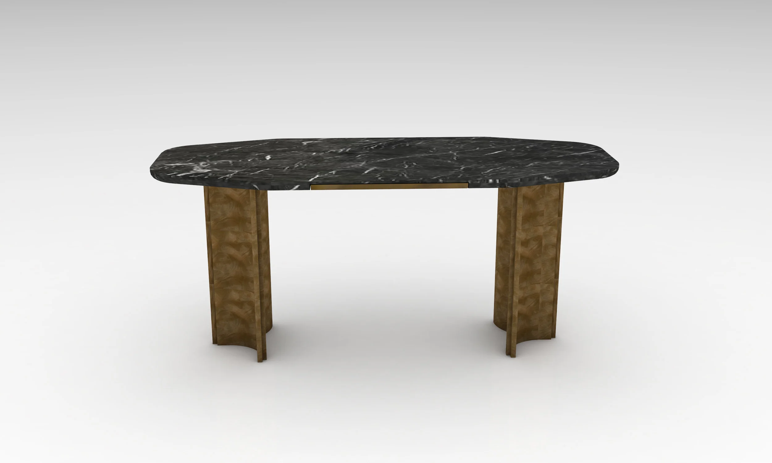 DESK- GRIGIO CARNICO TOP - CALI WALNUT BURL LEGS - BRONZE SHELF.jpg