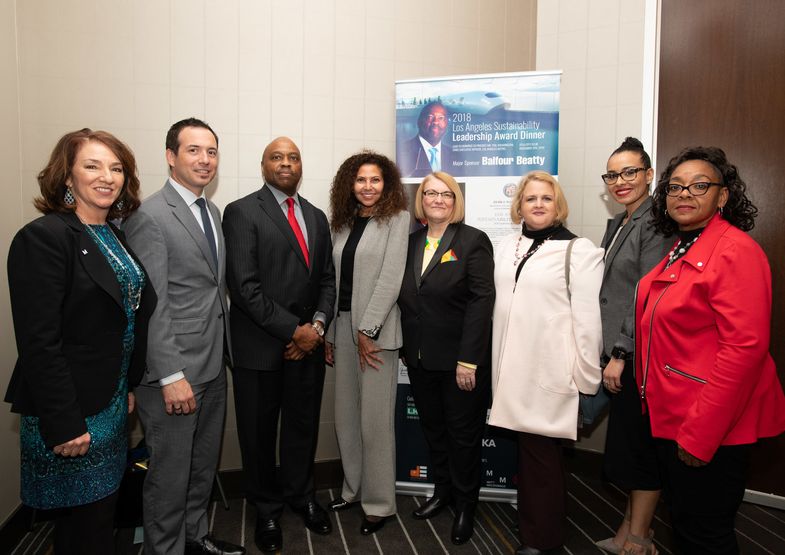  Pic 4 L-R Pauletta Tonilas (Metro Chief Communication Officer), Dave Perry (Transportation Deputy, Supervisor Kathryn Barber),&nbsp;Phil Washington (Metro Chief Executive Officer, 2018 Sustainability Leadership Award) Joni Goheen (Metro Deputy Execu