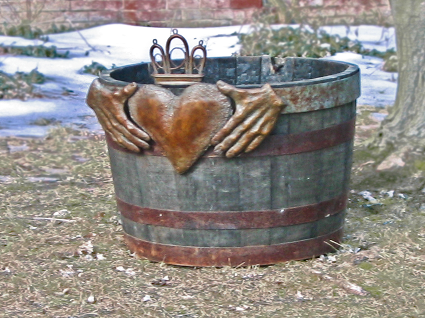 Cast Bronze, Whiskey Barrel Planter