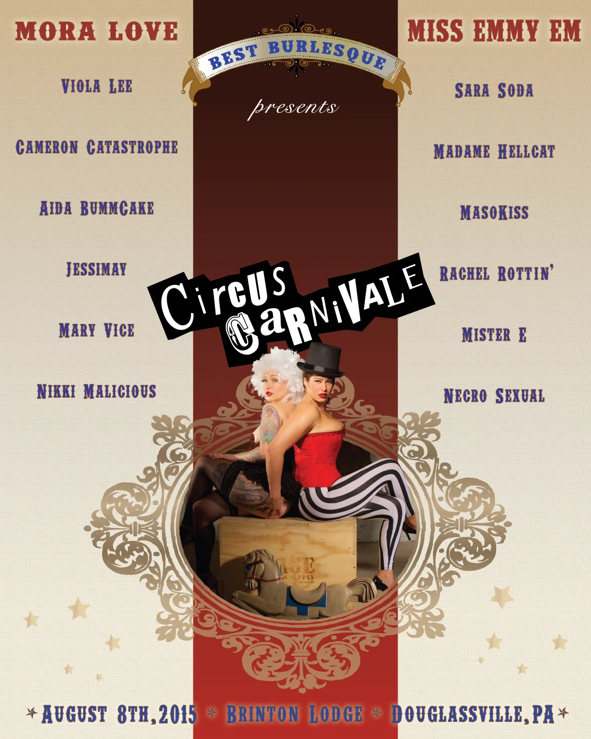 Event Poster. This was hand signed by the performers and a message was written in the space under presents. It was given as a prize.