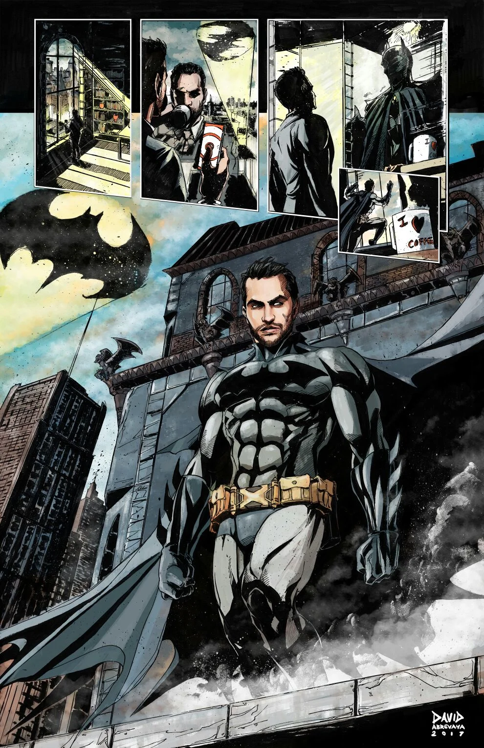 Yeah, that's me as Batman. Check out David's other work here , he's amazing.