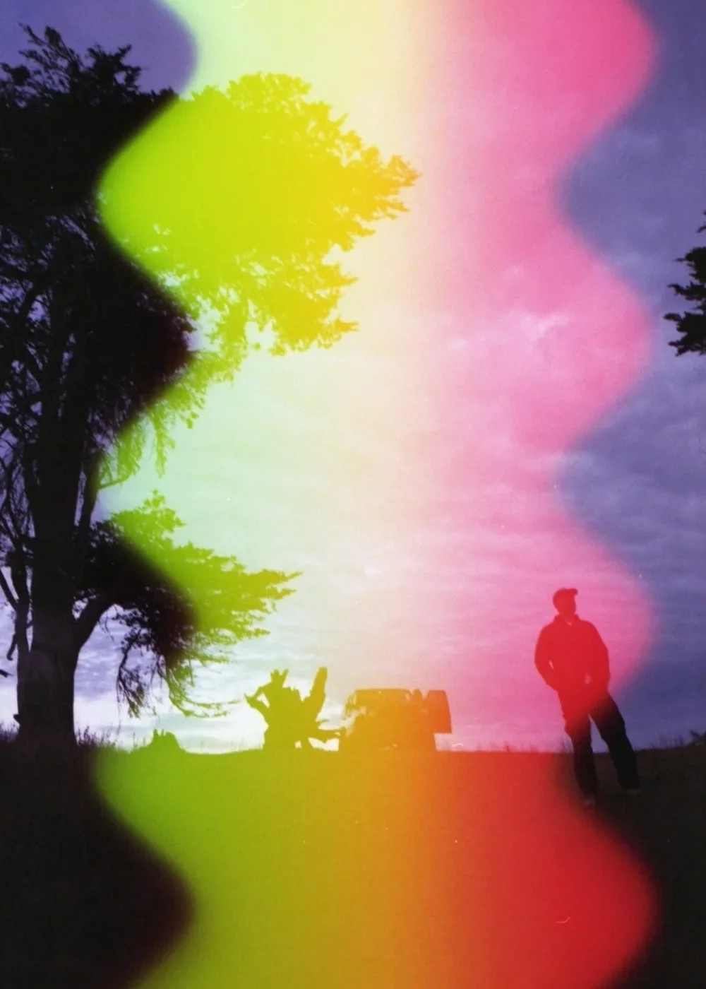 Psych Blues #7 - pre-exposed 35mm film image of a large tree