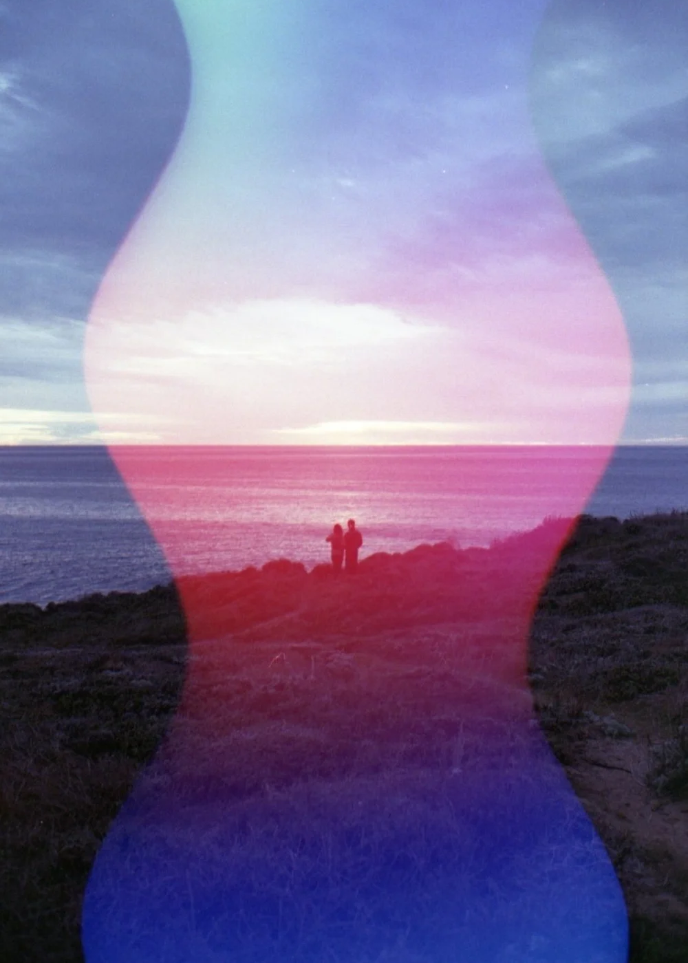Unique 35mm film stock Psych Blues #7 image of the beach