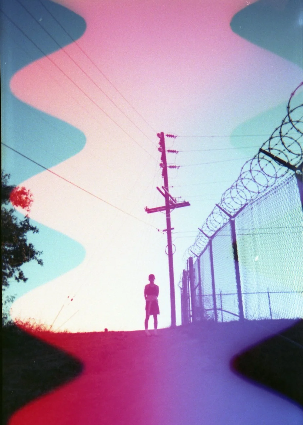 Psych Blues #7 — wavy pattern on 35mm film