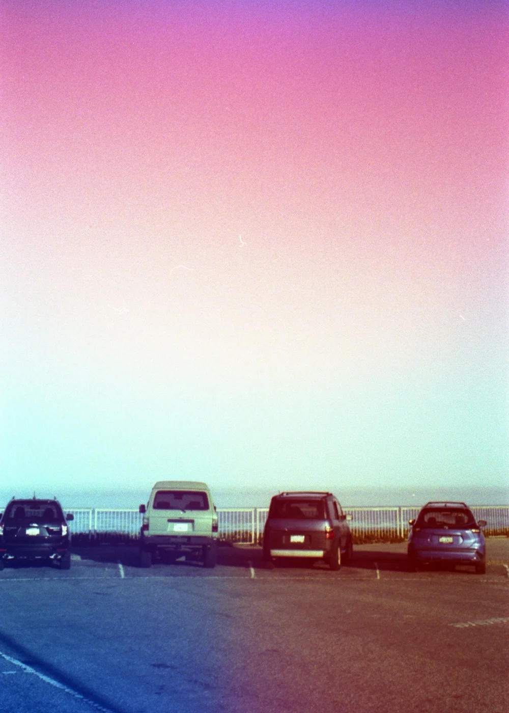 Psych Blues #8 pre-exposed 35mm experimental film photo of cars