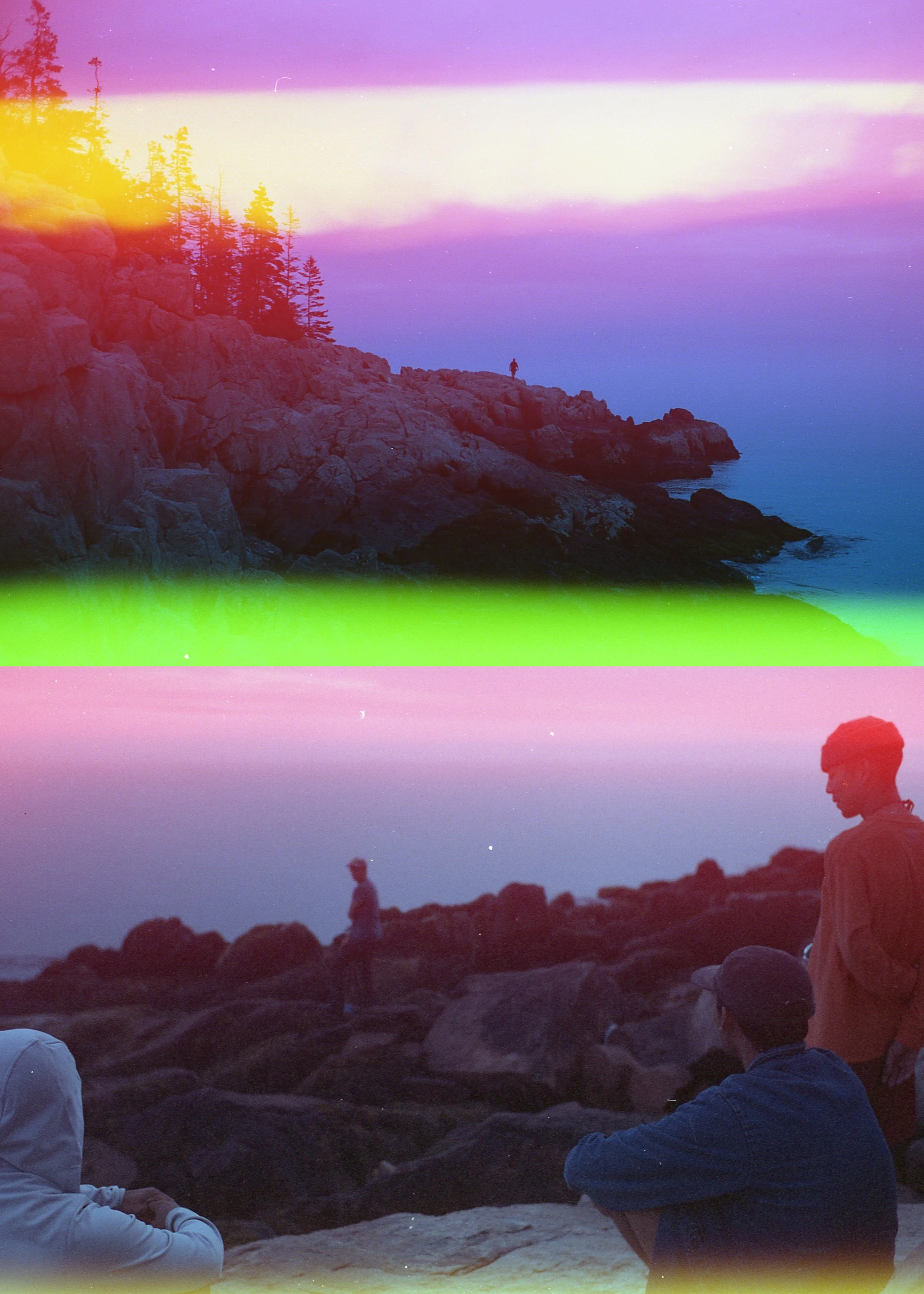 Psych Blues #2, pre-exposed 35mm film image of coastal views