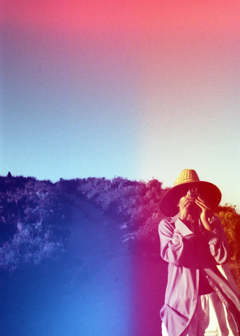 Psych Blues #8 pre-exposed 35mm experimental film photo of a girl