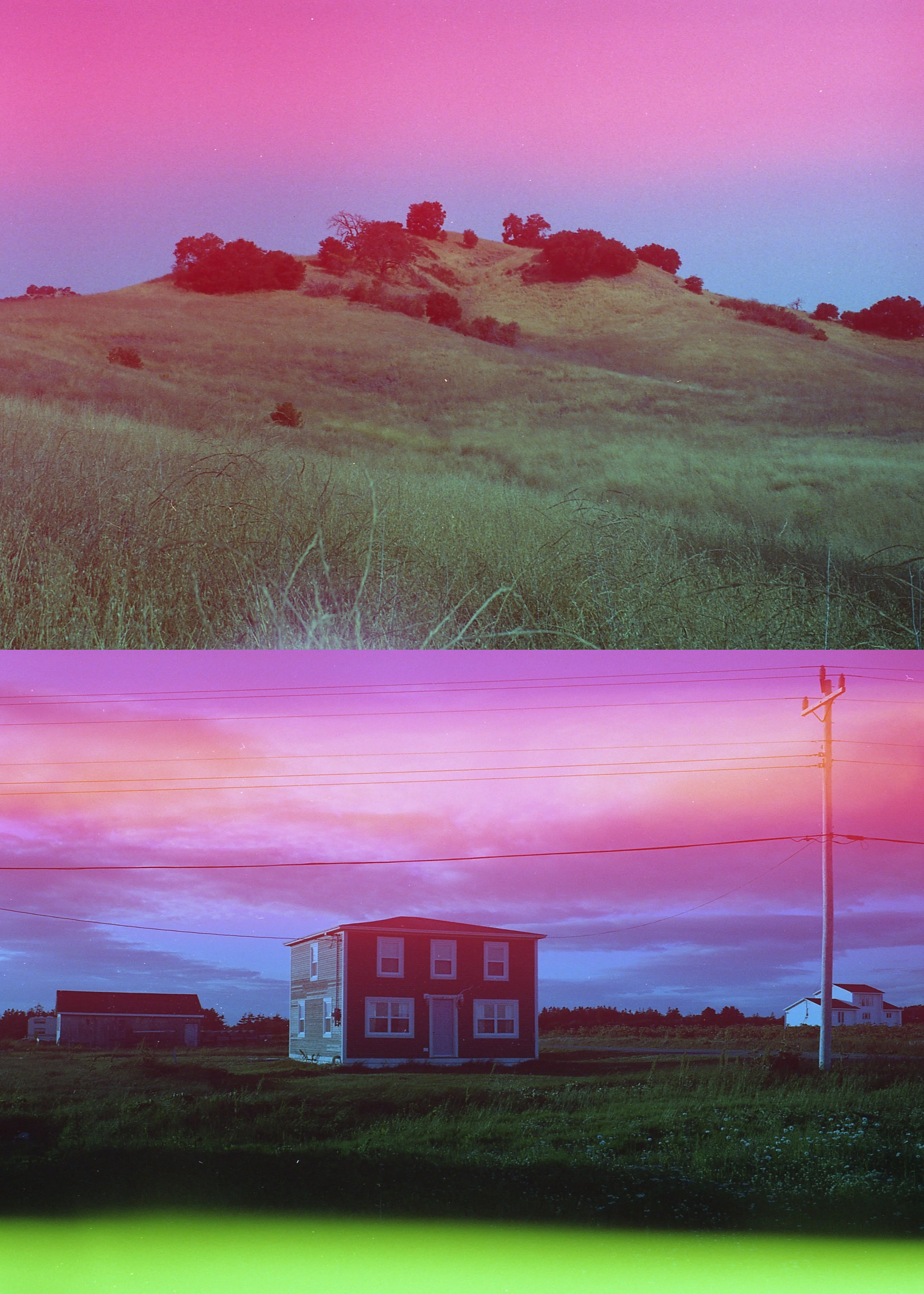 Psych Blues #2, experimental 35mm film images of rural areas