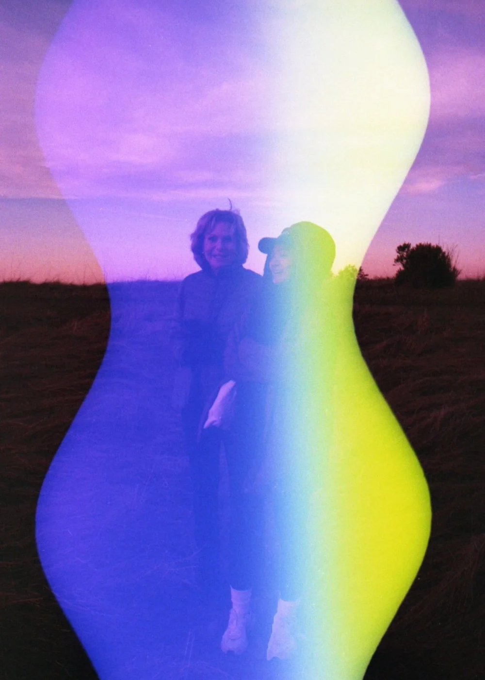 Psych Blues #7, experimental 35mm film image of two women