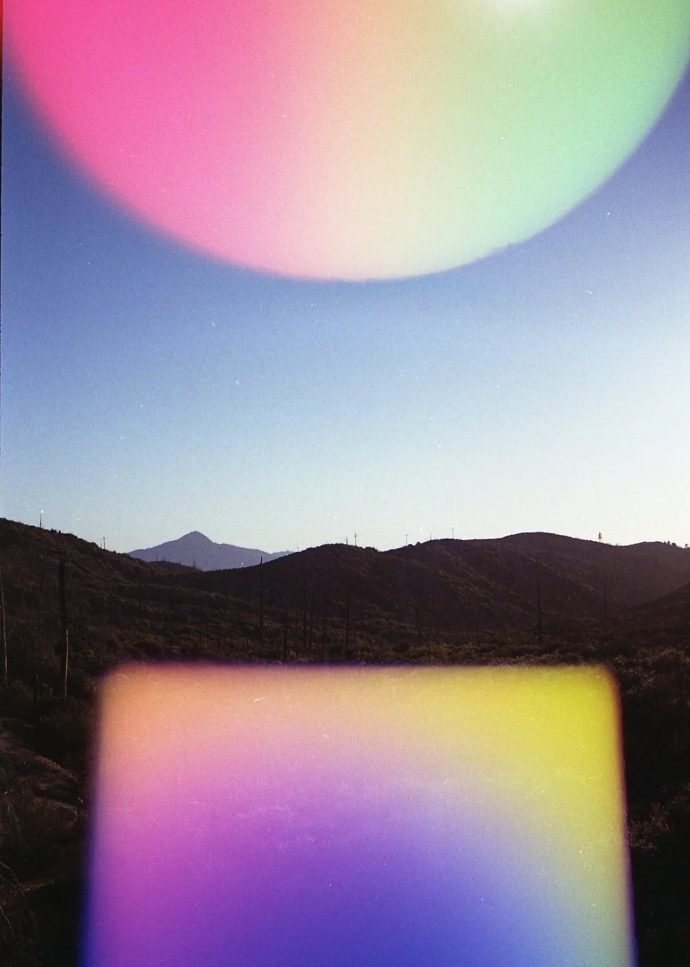 Mountains shot on Psych Blues 6, a pre-exposed film stock