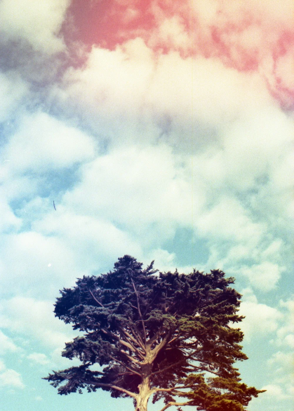 Psych Blues #8 pre-exposed 35mm experimental film photo of the sky