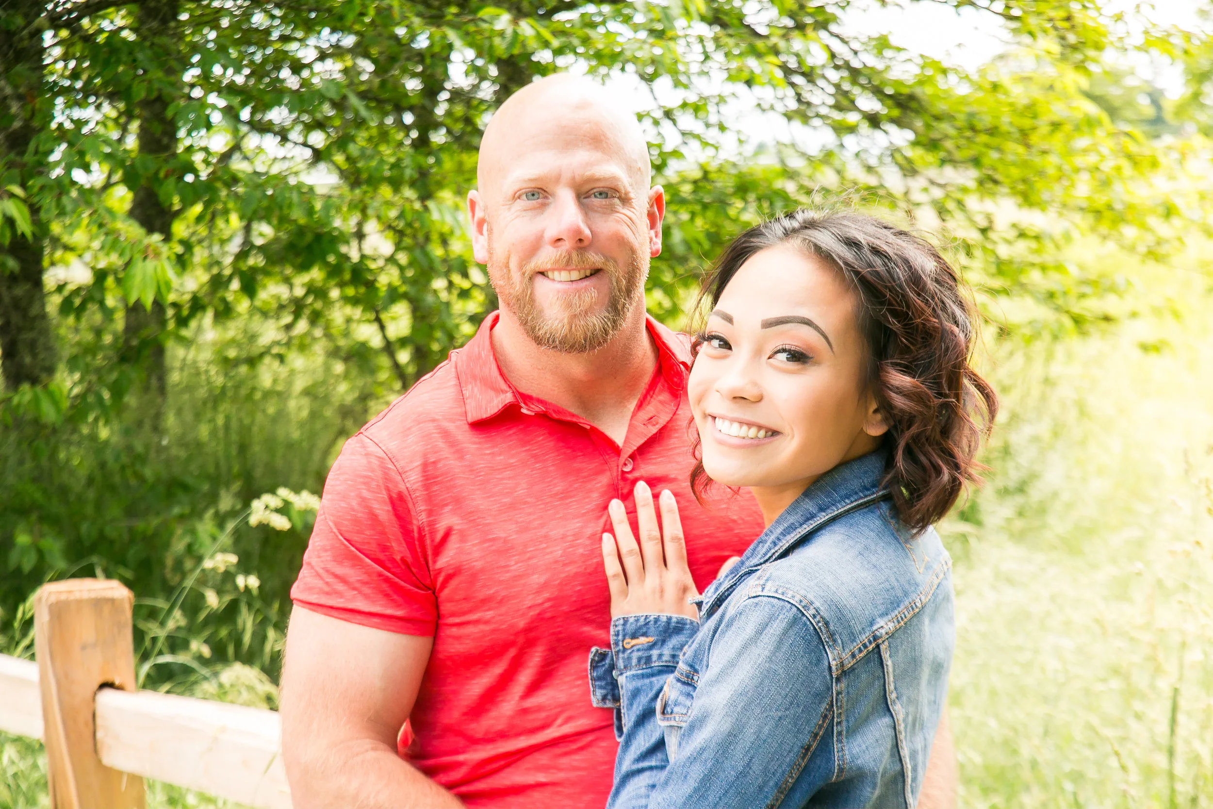 Portrait of a couple in the sun on a farm