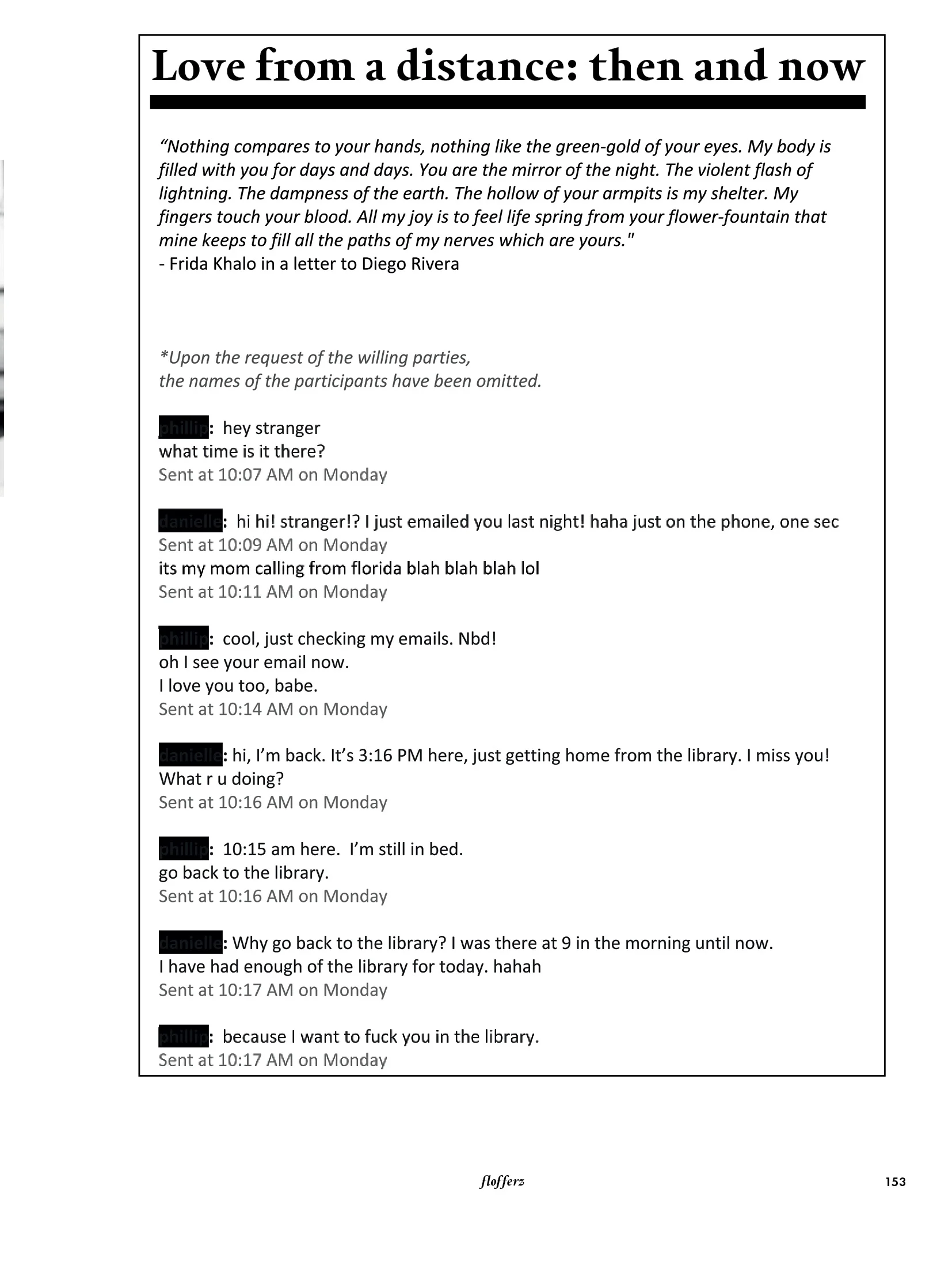 LOVE FROM A DISTANCE: then and now