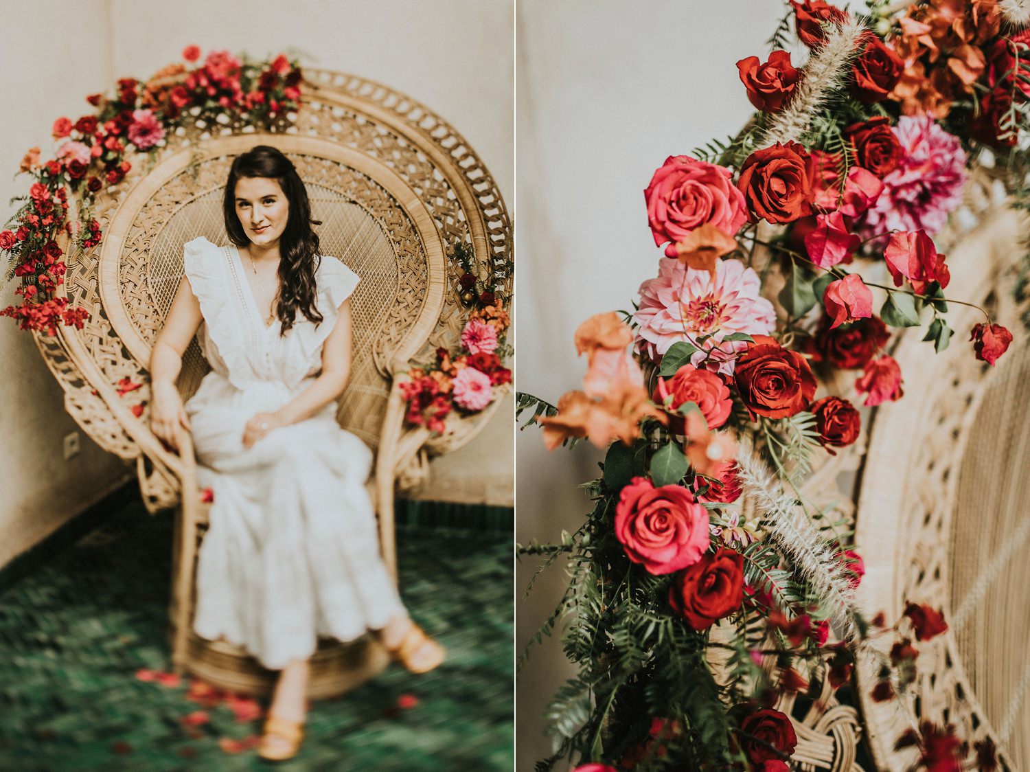 el fenn bride with floral arrengement
