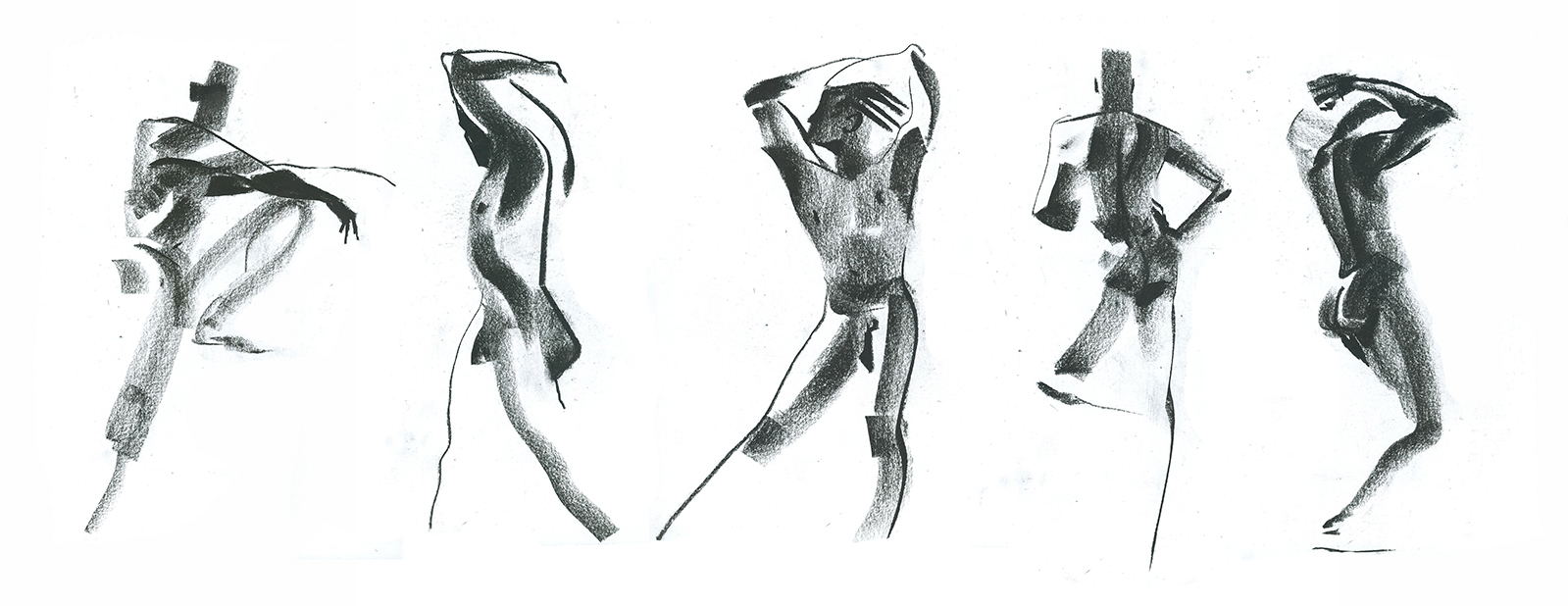  Charcoal, 3 min poses 