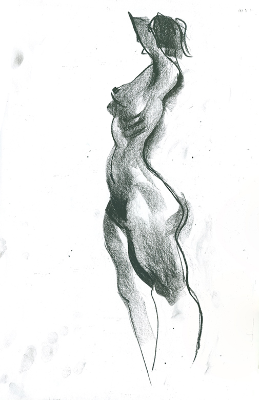  Charcoal, 2 min pose 