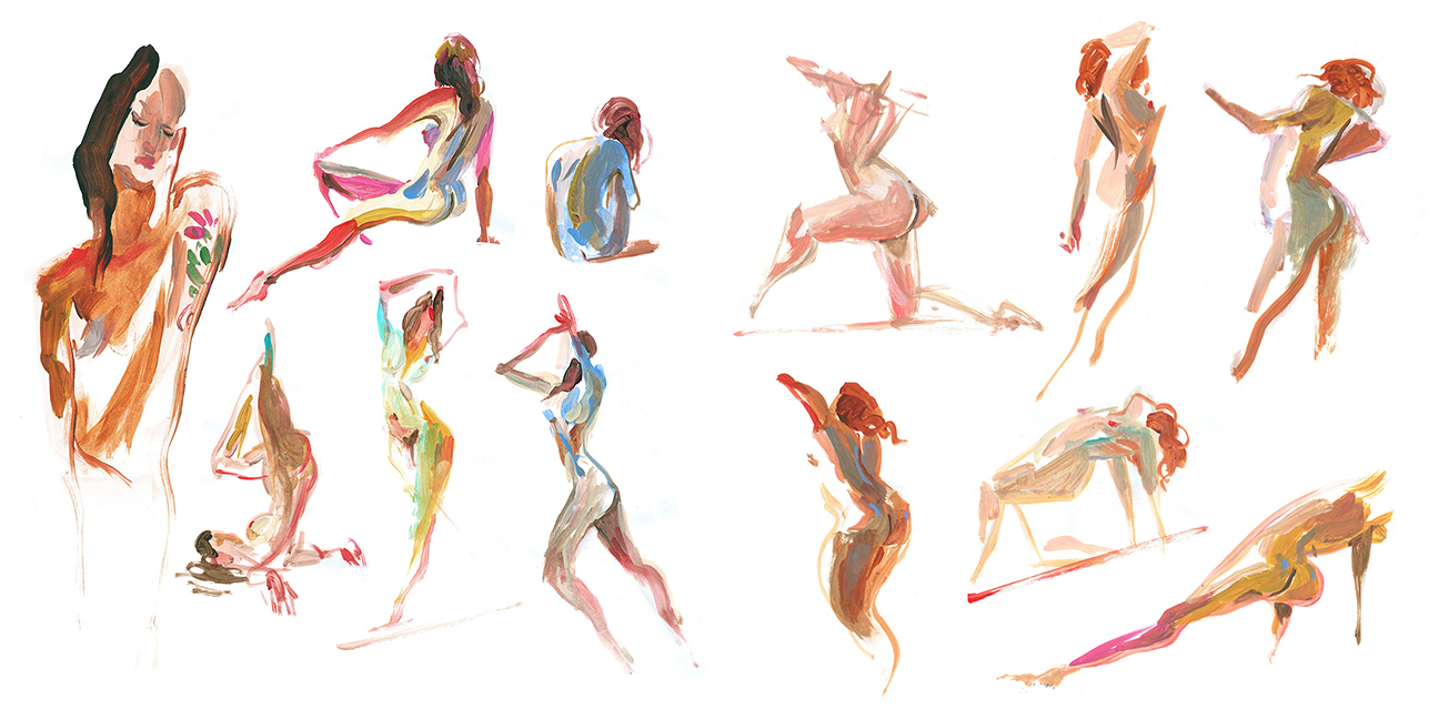  Acrylic, 2-3 min poses 