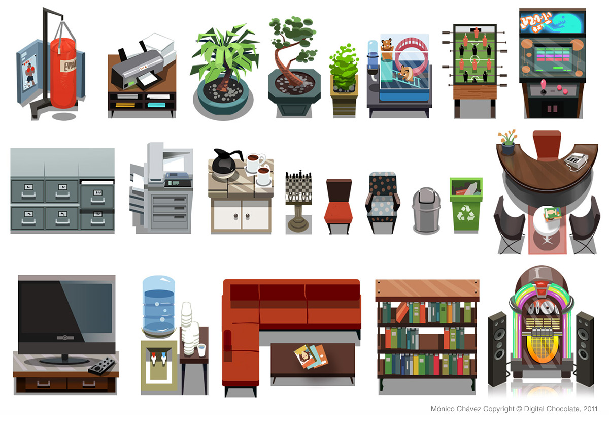 Props and items for social game. Digital
