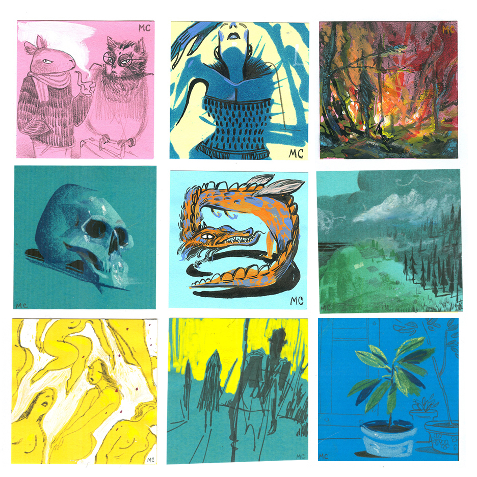 Post-its for  Giant Robot's  annual show.&nbsp; Mixed media on "Post-its" 