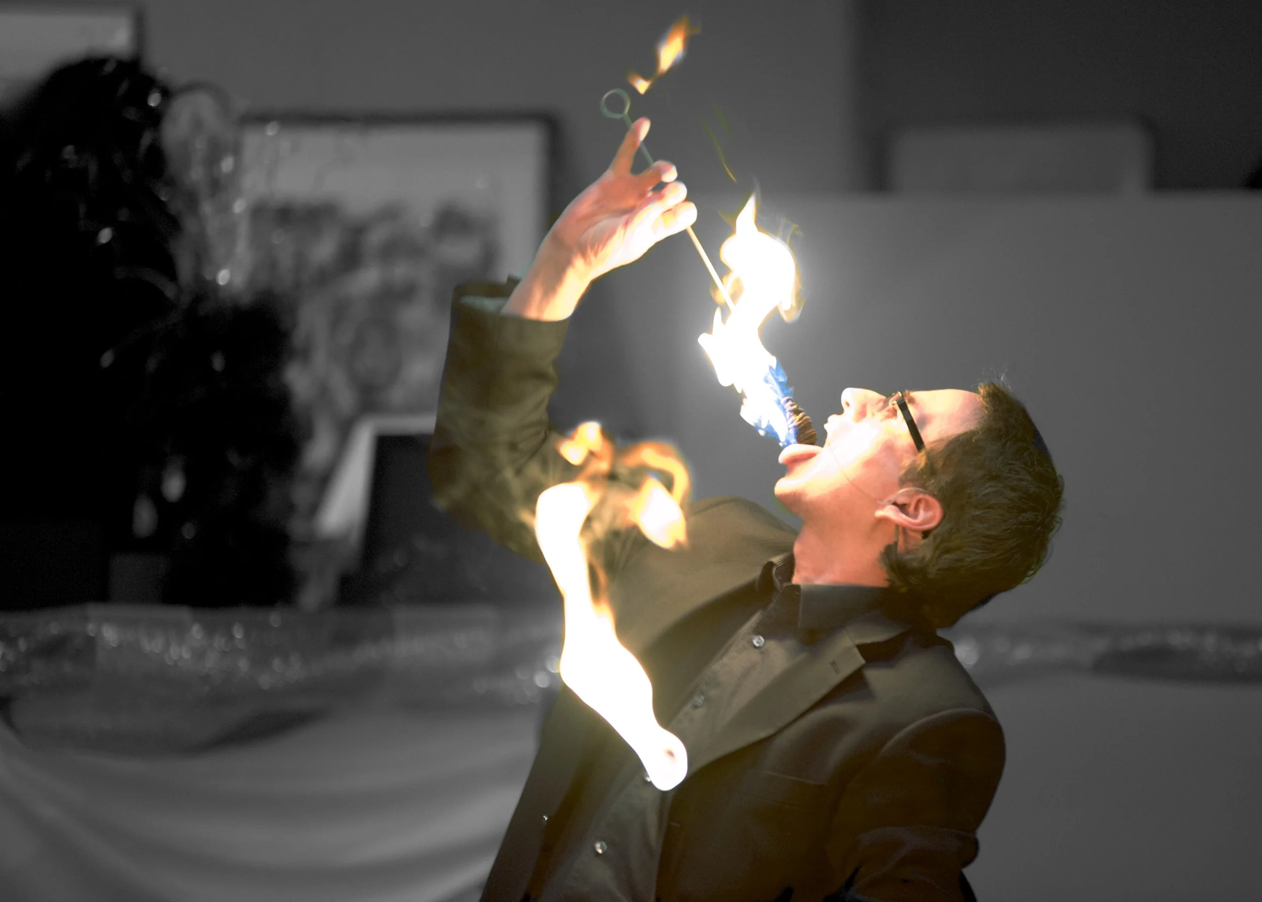 Pictures From A Recent Gig - Magic, Fire Eating, and an LAPD Lieutenant
