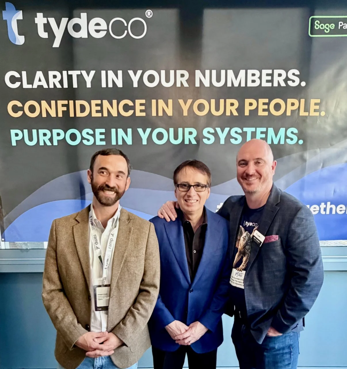 Lou Serrano with TydeCo’s Matt Lescault and Joseph Frank following the Maryland event.