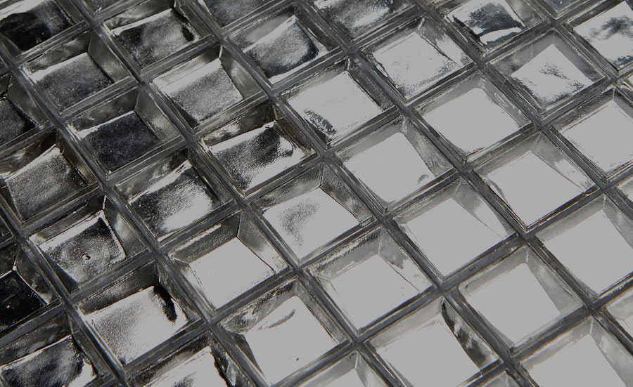 Glasmosaik Nero Composition Mosaikfliese metall chrom Optik 29,5x29,5x0,4cm Pool 