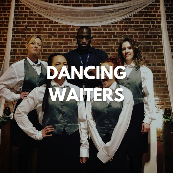  Our dancing waiters are the perfect addition to any party - we blend in with staff at the venue, then cause a scene to get everyone's attention, before performing one of our amazing flash mob dances! 