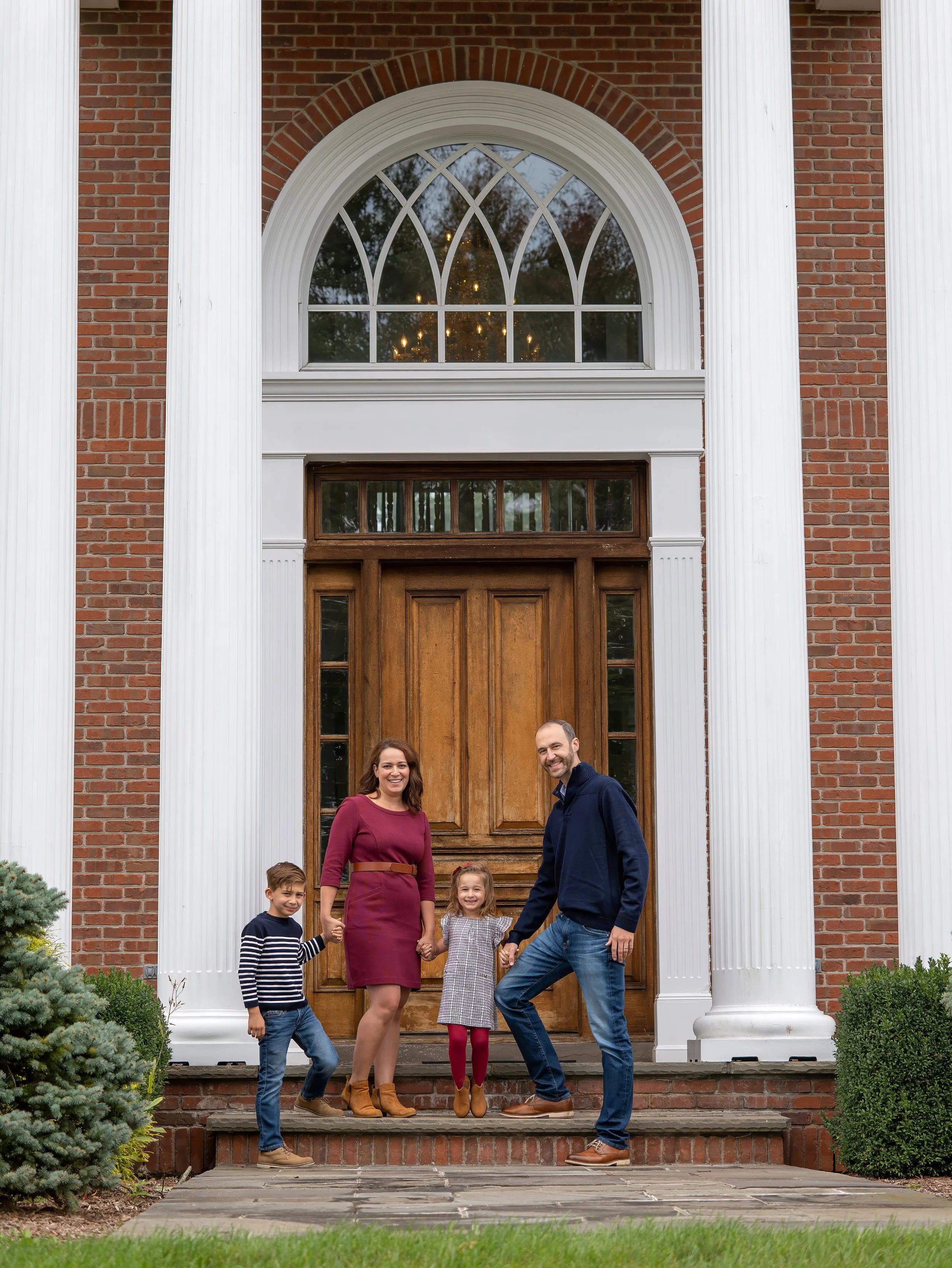 Family portrait at a luxury home in Wallingford, Connecticut