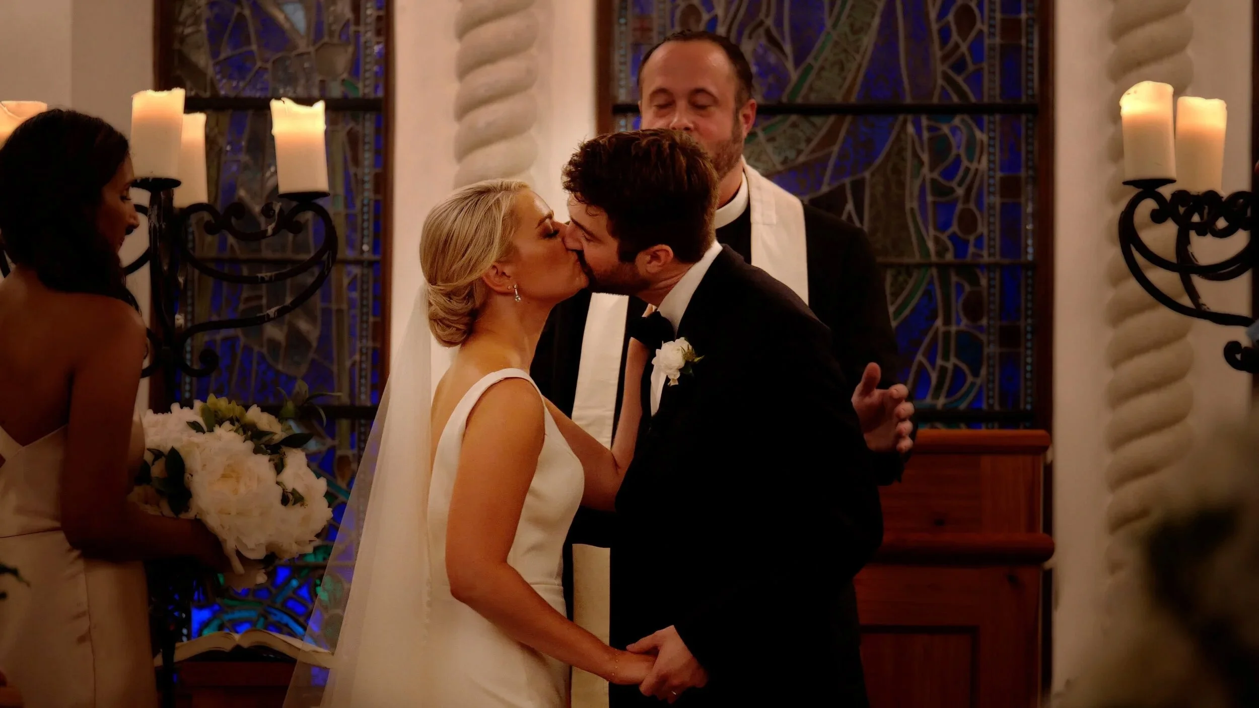 First Kiss as husband and wife at Sea Island Resort