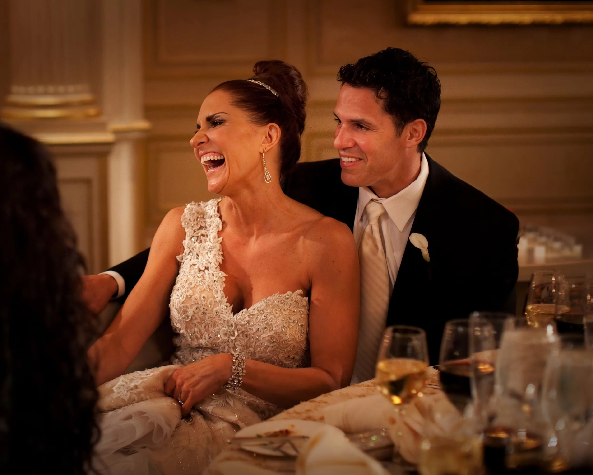 Joyful moment in ballroom at Essex House