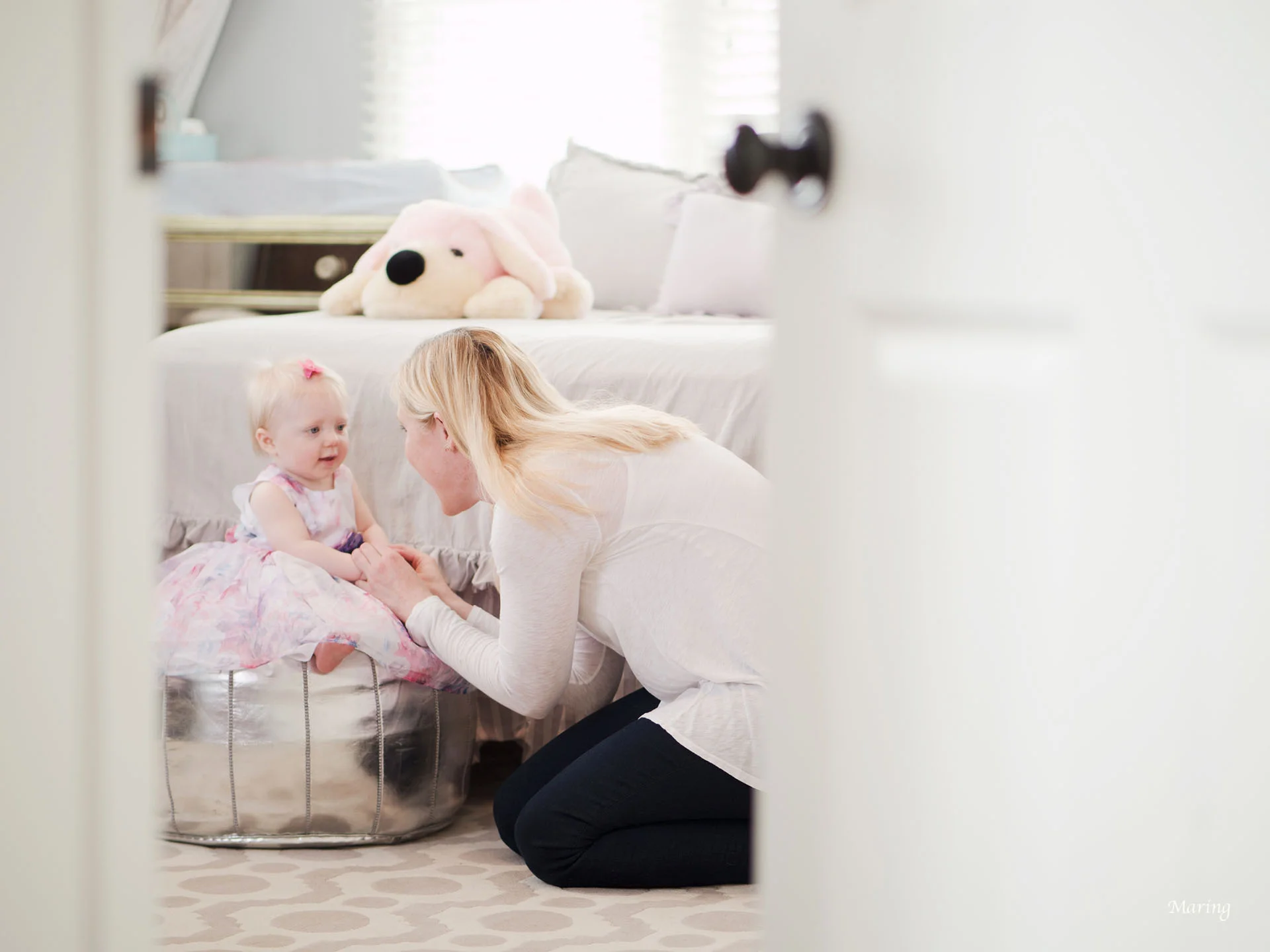 Mommy and me share a special bond, and my doggie watches over me to.