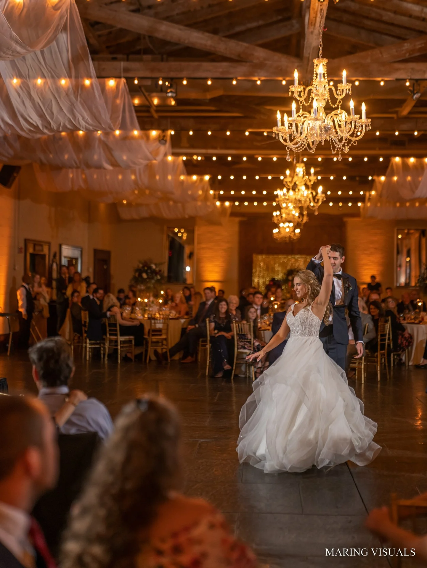 First dance at Savannah Station photography by Maring Visuals