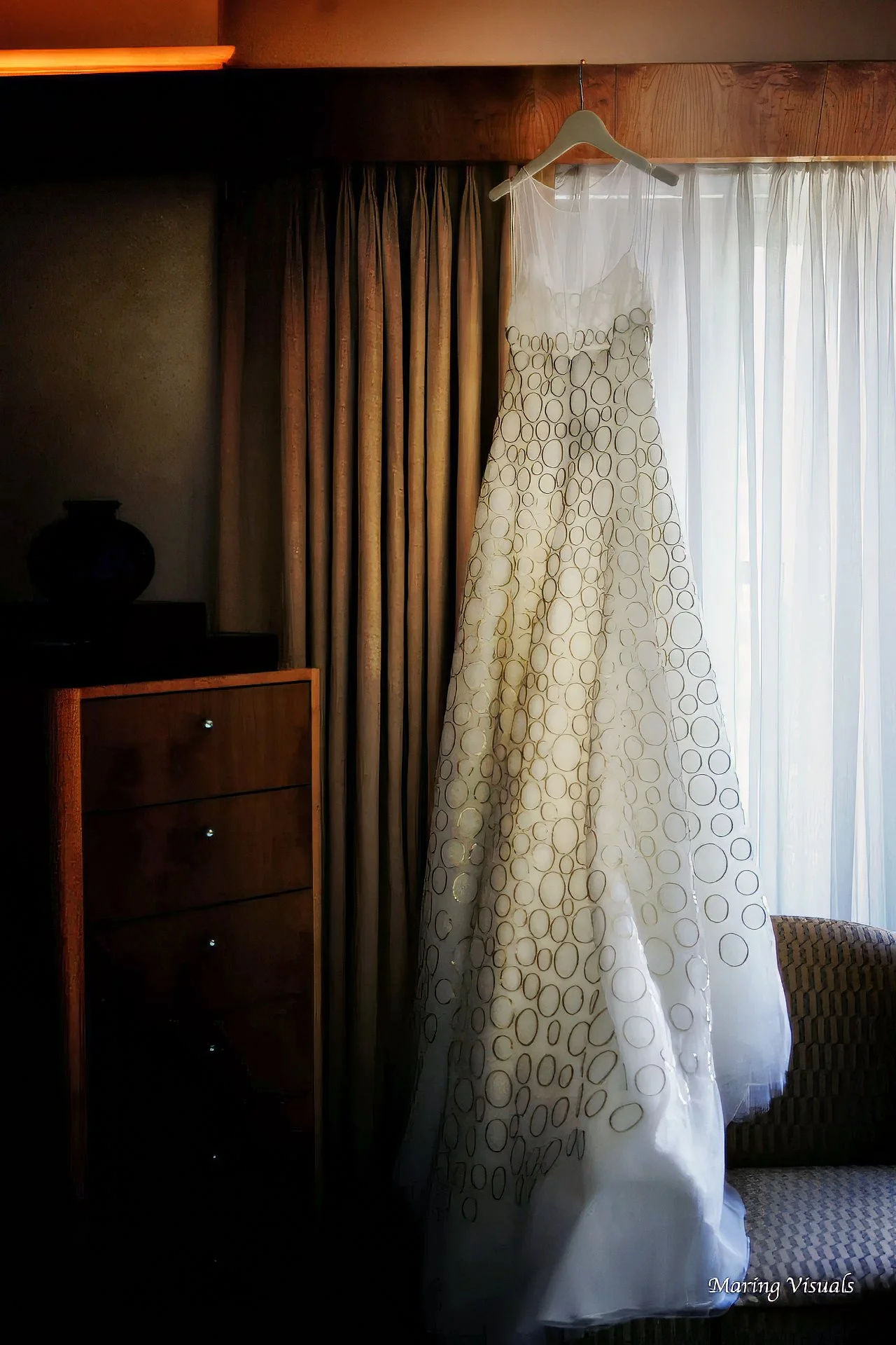 Wedding gown in a Palace Hotel NYC Wedding Suite