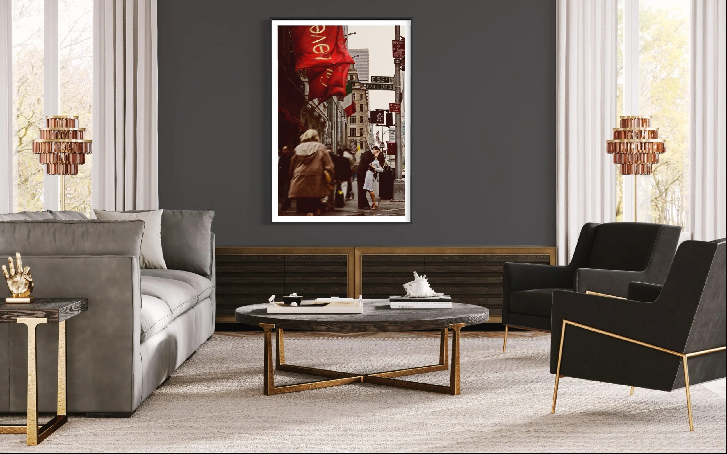 Engaged couple portrait in NYC at Cartier by Maring Visuals