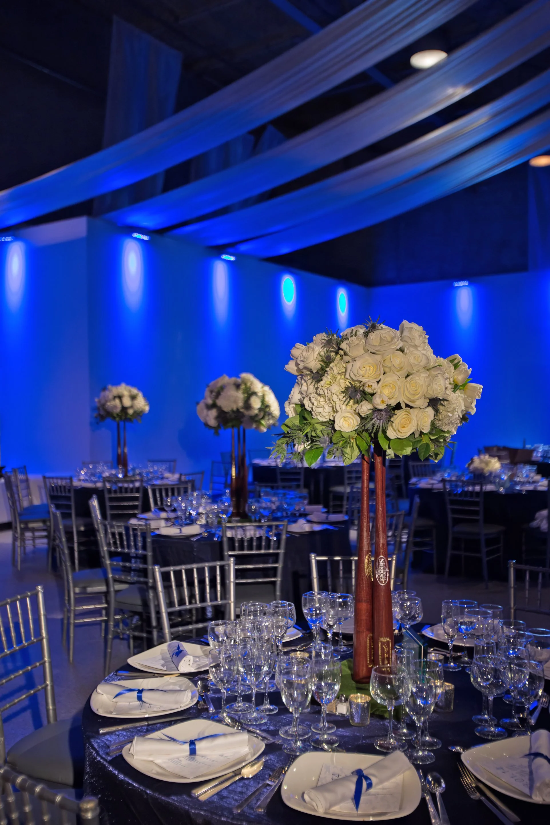 Baseball themed Bar Mitzvah decor at Life The Place to Be 