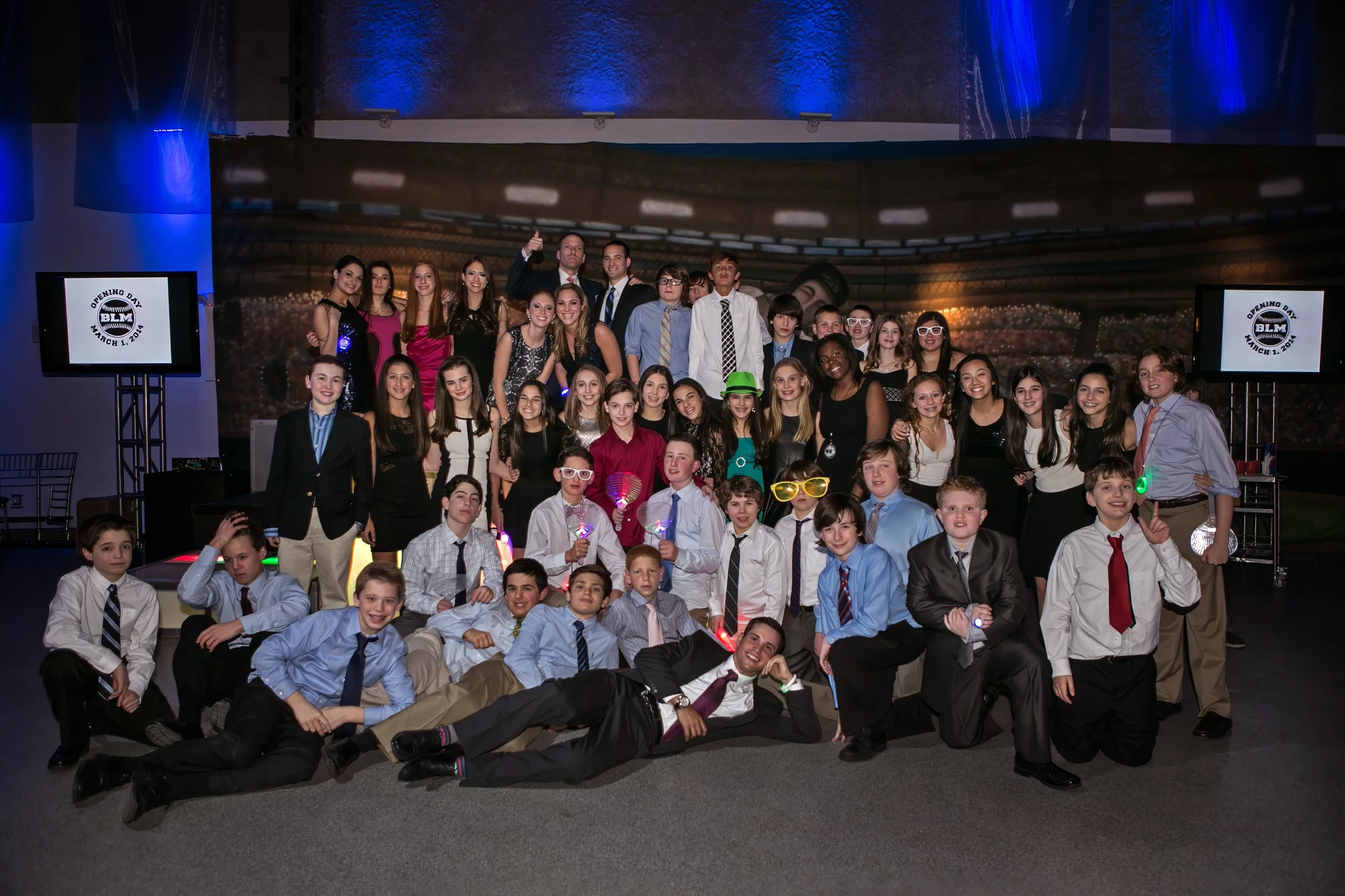 Group photograph of friends at a Bar Mitzvah