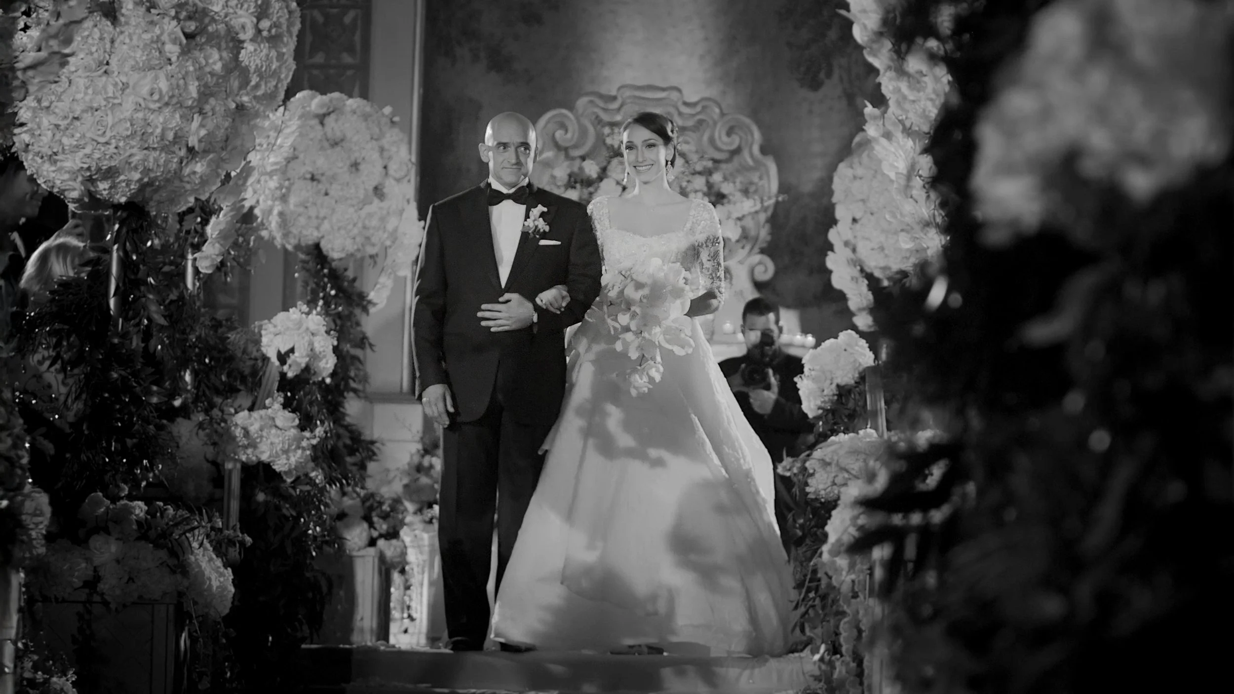 Father Escorts Bride Down Aisle