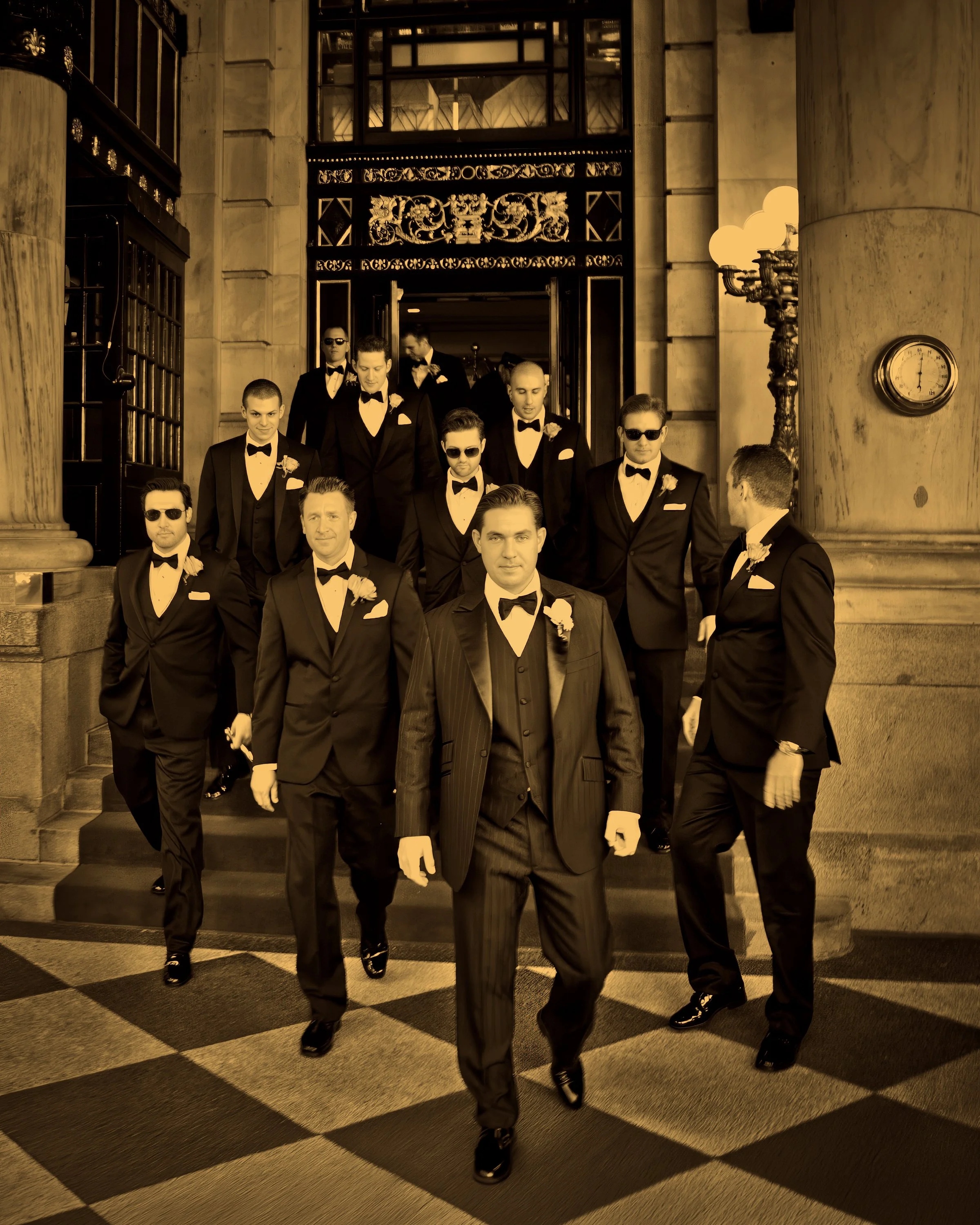 Groomsmen Exit Plaza Hotel