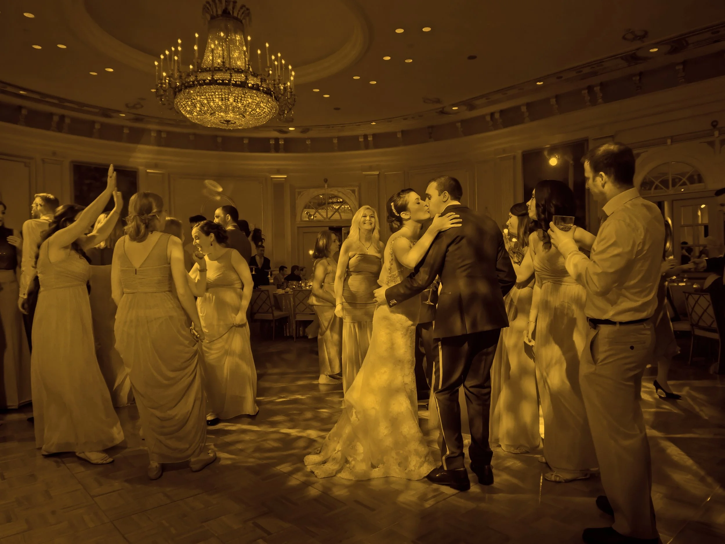 Candid Dance Floor Kiss