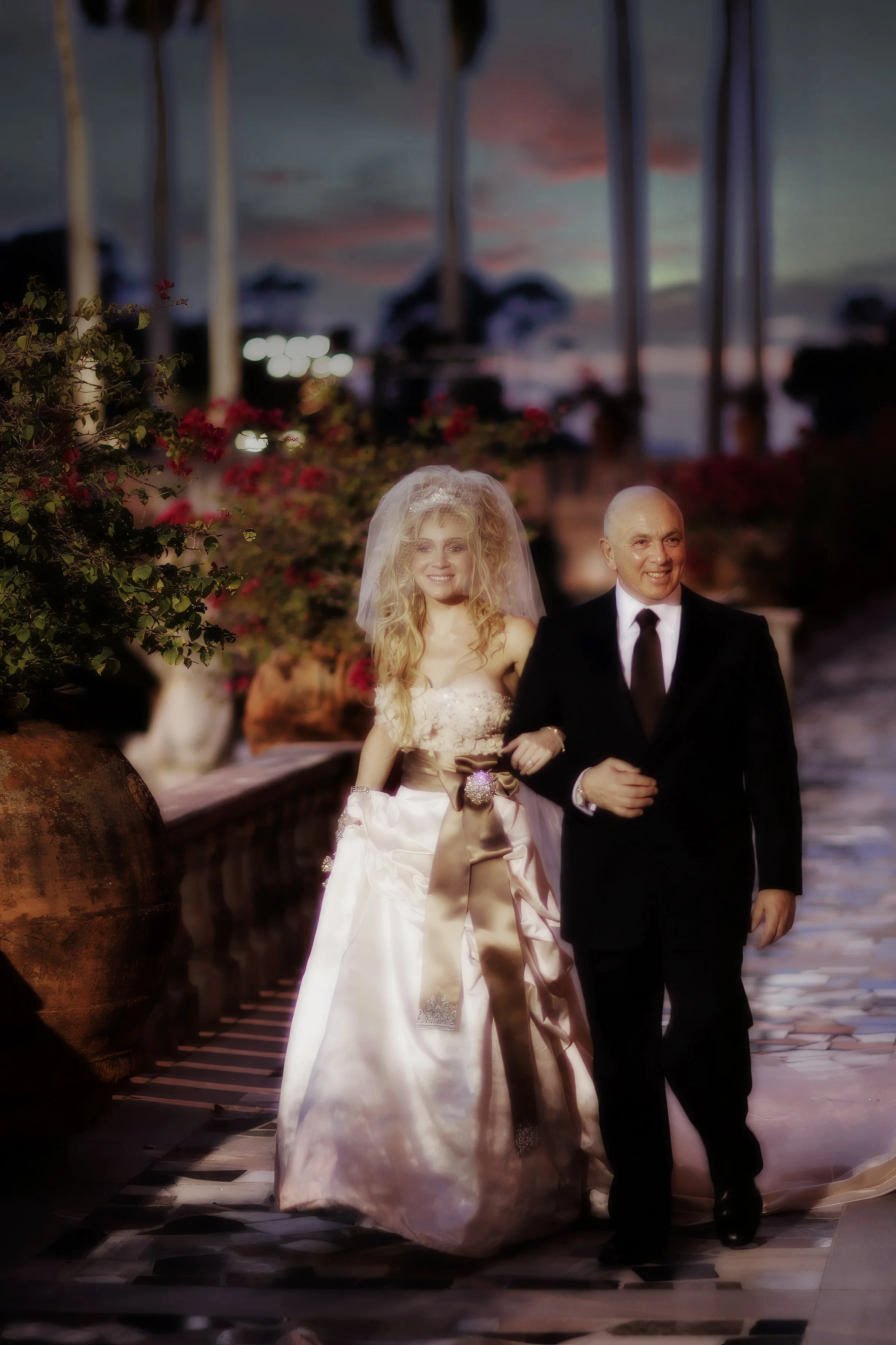 Father Escorting Bride to Ceremony at the Ringling Museum 