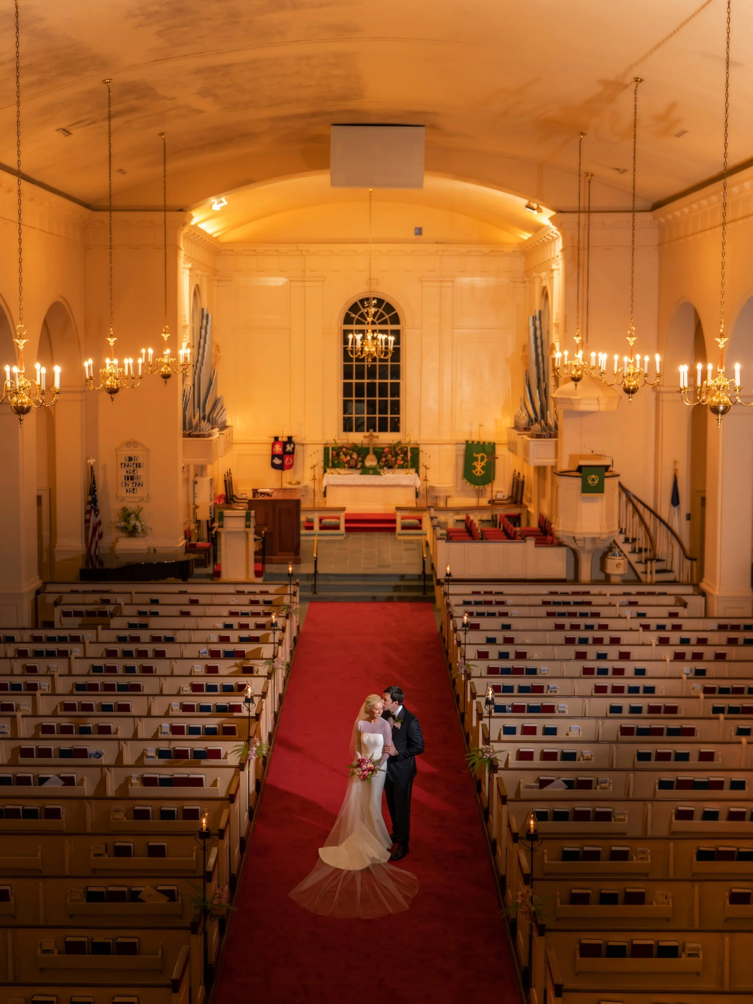 Stunning Bride and Groom Portrait at Pinehurst Village Chapel
