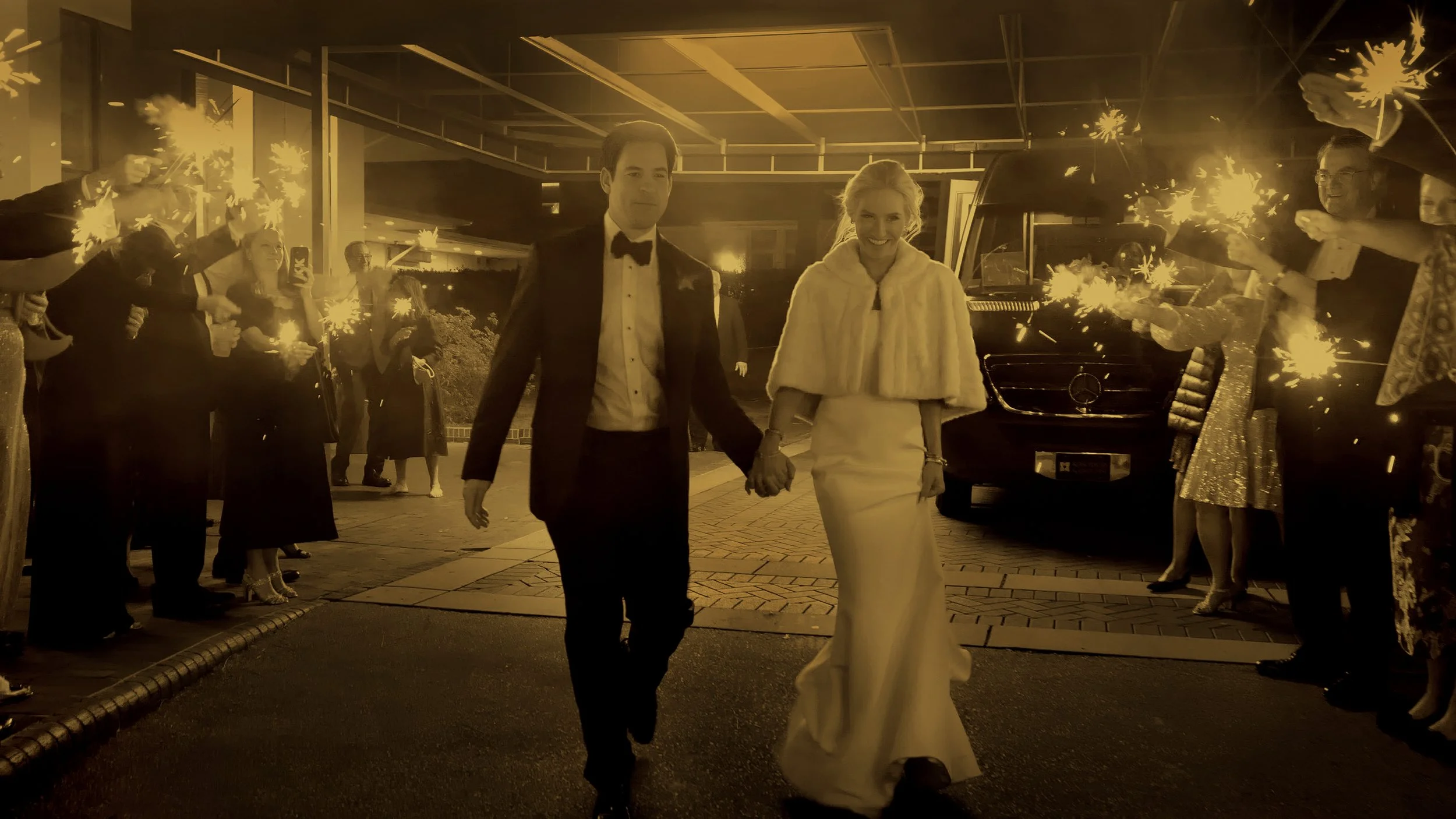 Bride and Groom Sparkler Exit