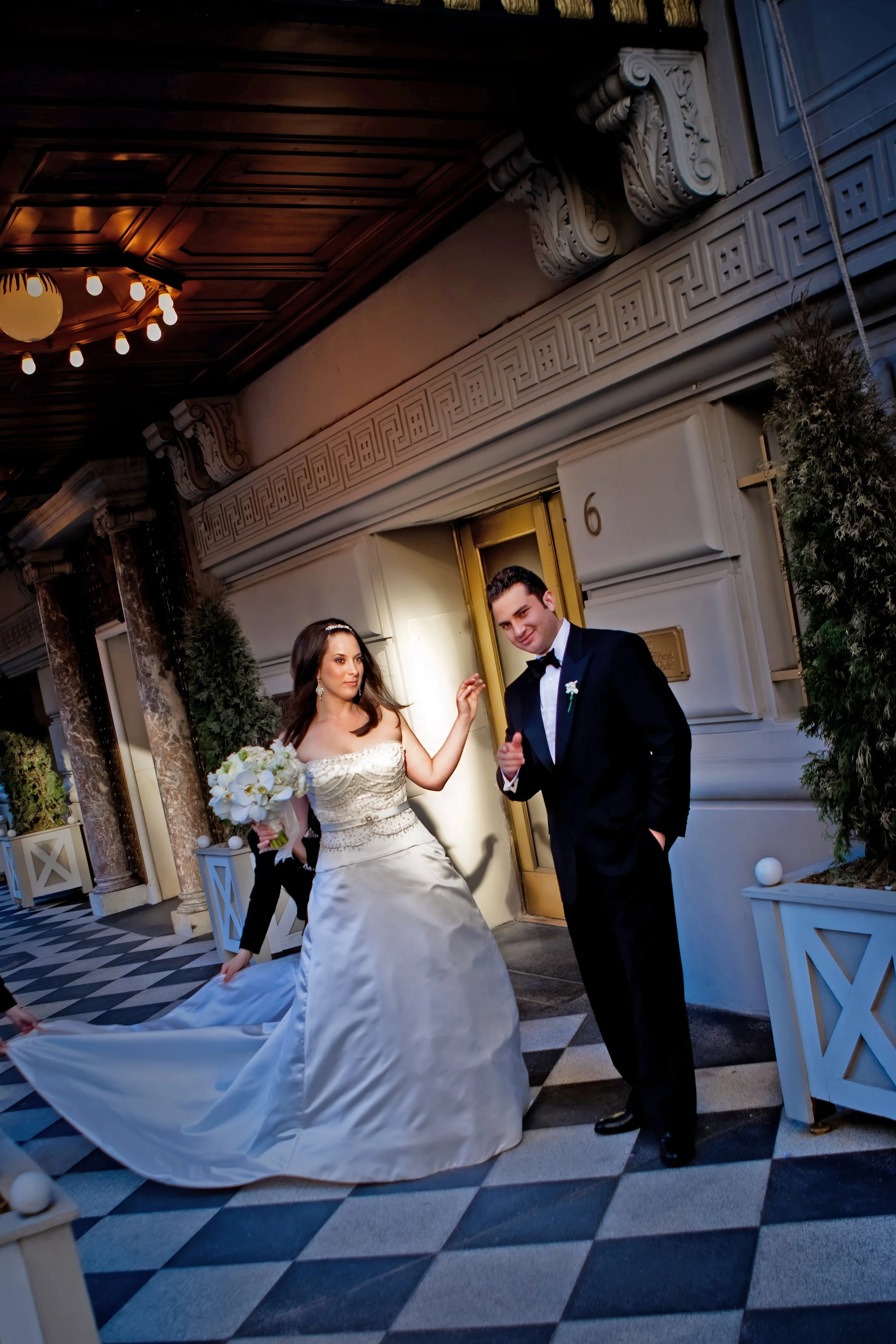 Candid Moment at Pierre Hotel Entrance