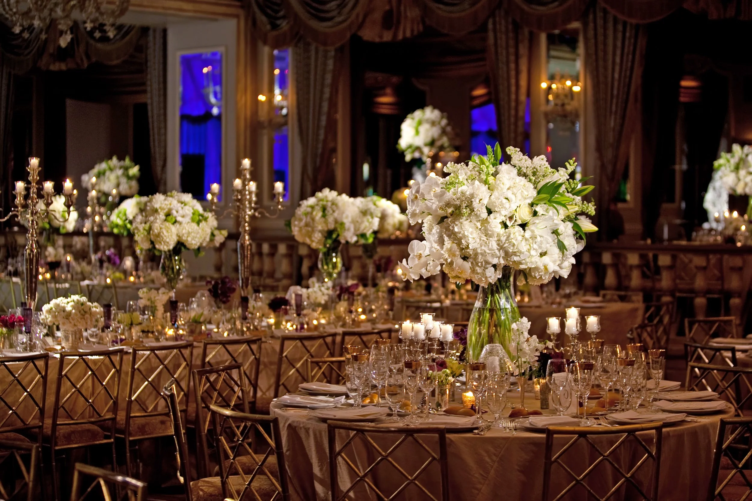 Luxurious Reception Details in the Grand Ballroom