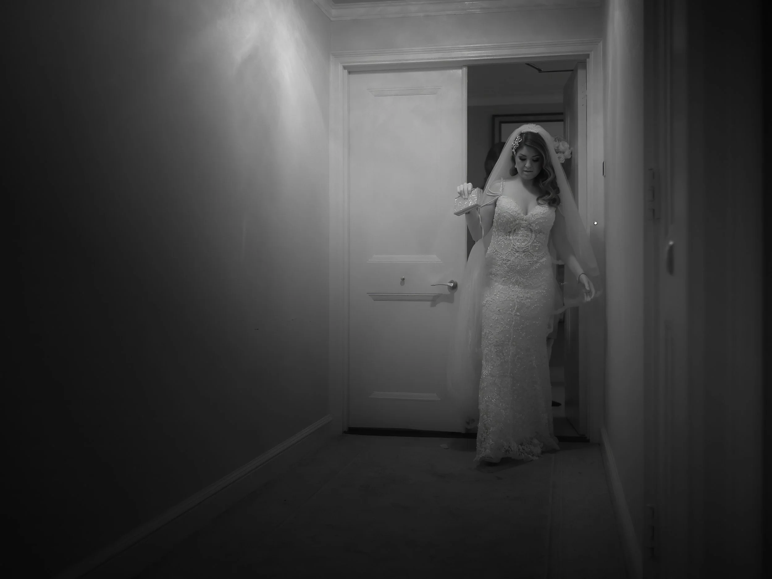 Bride Exits Luxury Suite in Ethereal Moment