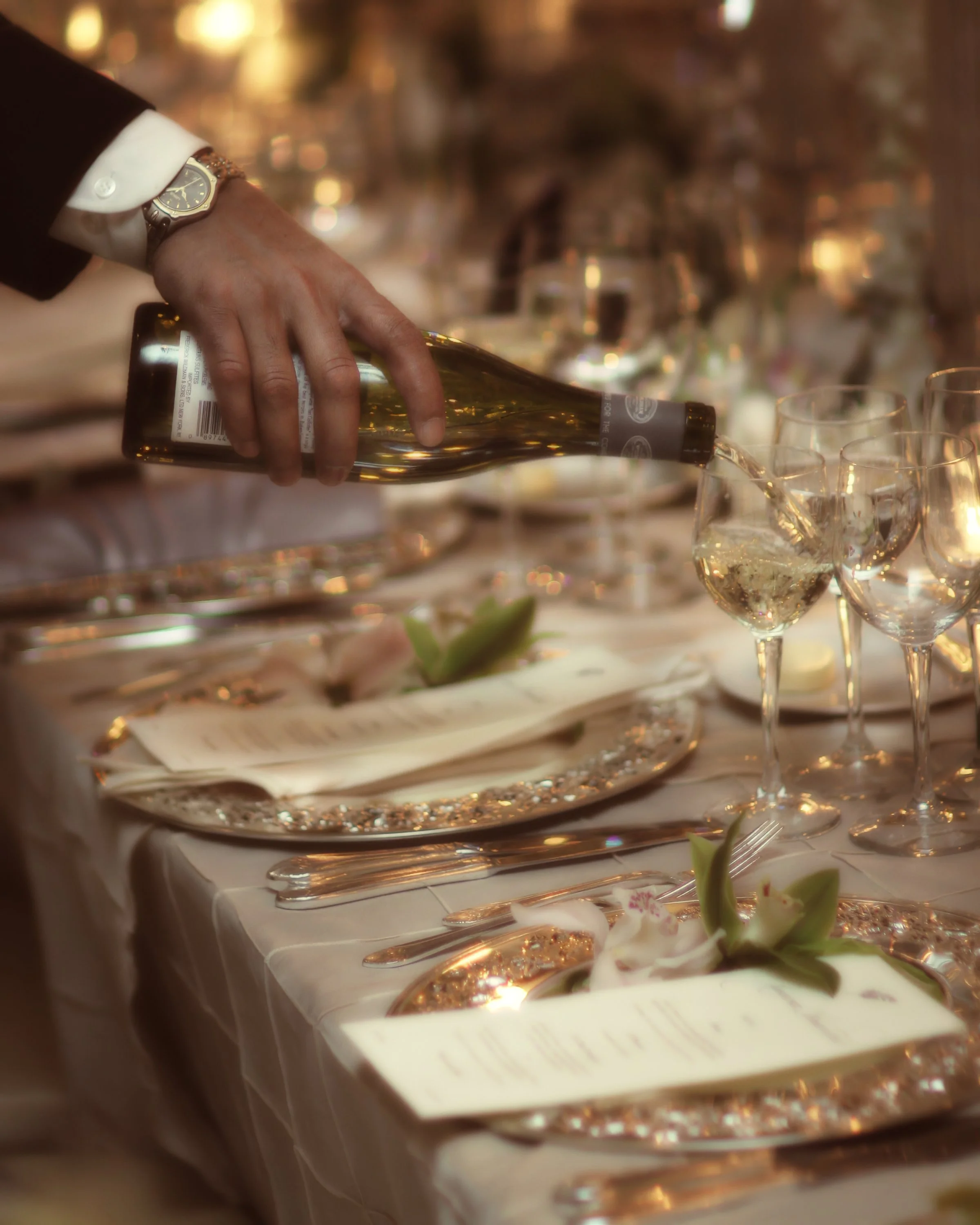 Wine Service During Wedding Reception